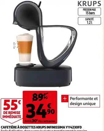 Auchan Cafetière à Dosettes Krups Infinissima offre