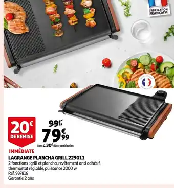 Auchan Lagrange Plancha Grill offre