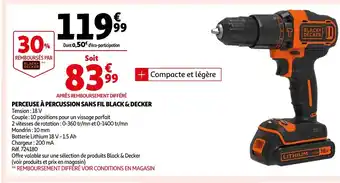 Auchan Perceuse à Percussion Sans Fil Black & Decker offre
