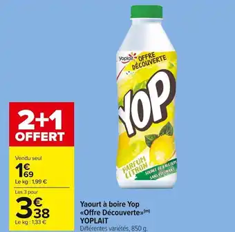 Carrefour Market Yaourt à boire Yop Offre Découverte Yoplait offre