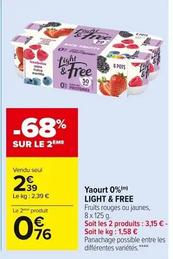 Carrefour Market Yaourt 0% Light & Free offre
