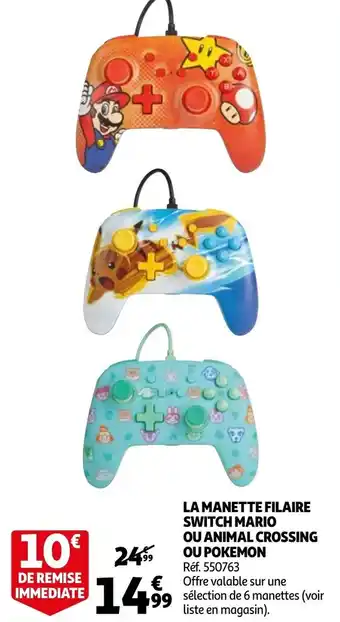 Auchan La Manette Filaire Switch Mario offre