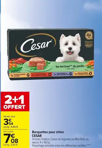 Carrefour Market Barquettes pour chien Cesar offre