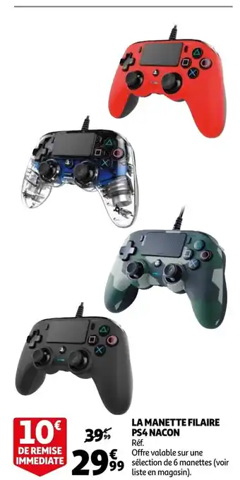 Auchan La Manette Filaire PS4 Nacon offre