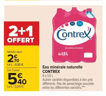 Carrefour Eau Minéralew Naturelle Contrex offre