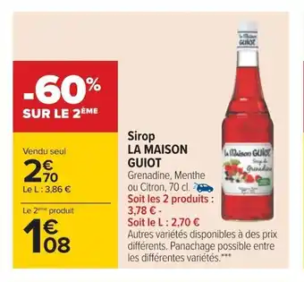 Carrefour Sirop La Maison Guiot offre