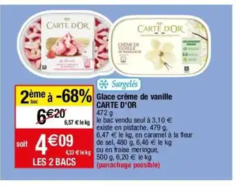 Migros Glace Créme De Vanille Carte D'Or offre