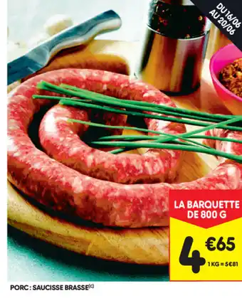 Leader Price Porc Saucisse Brasse offre