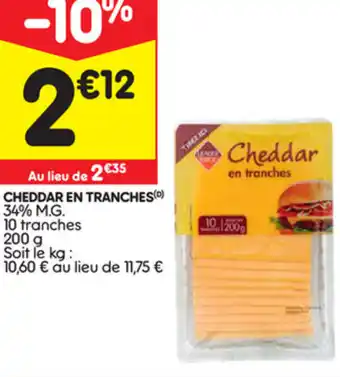 Leader Price Cheddar En Tranches offre
