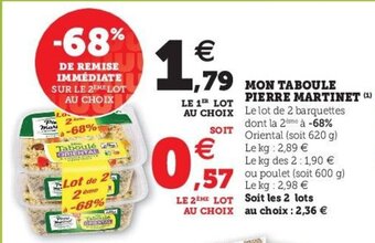 Super U Mon taboule pierre martinet offre