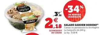 Super U Salade garden sodebo offre