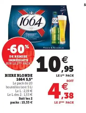 Super U Bierre blonde 1664 5,5 offre
