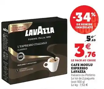 Super U Cafe moulu espresso lavazza offre