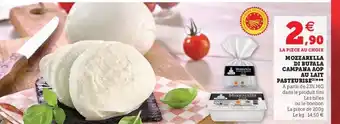 Super U Mozzarella di bufala campana aop au lait pasteurise offre