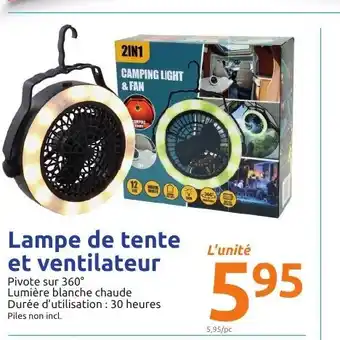 Action Lampe De Tente Et Ventillateur offre