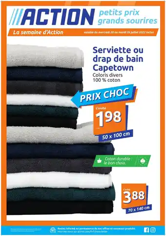 Action Serviette ou drap de bain capetown offre