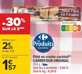Carrefour Carrefour original pâté en croûte cocktail offre