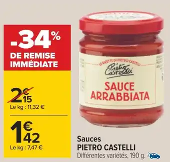 Carrefour Pietro castelli sauces offre