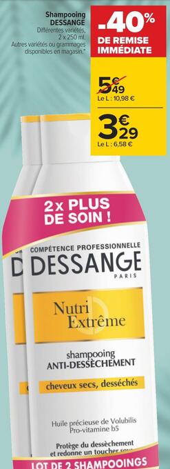 Carrefour Dessange shampooing offre
