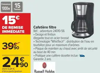 Carrefour Russell hobbs cafetière filtre offre