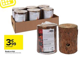 Carrefour Bougie en bois offre