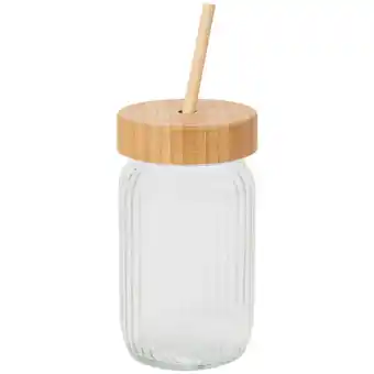 Action Gobelet avec paille en bambou et couvercle offre