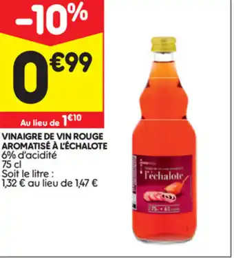 Leader Price Vinaigre de vin rouge aromatisé à l'échalote offre