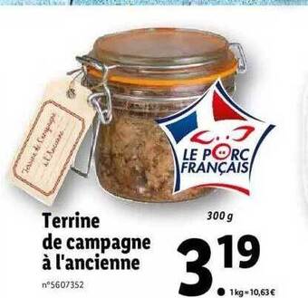 Lidl Terrine De Campagne à L'ancienne offre
