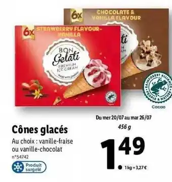 Lidl Cônes Glacés Bon Gelati offre