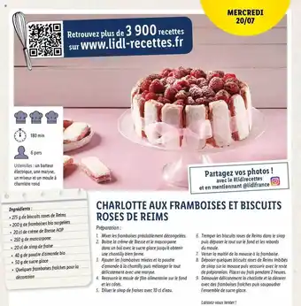 Lidl Charlotte Aux Framboises Et Biscuits Roses De Reims offre