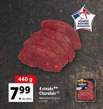 4 Steaks Charolais