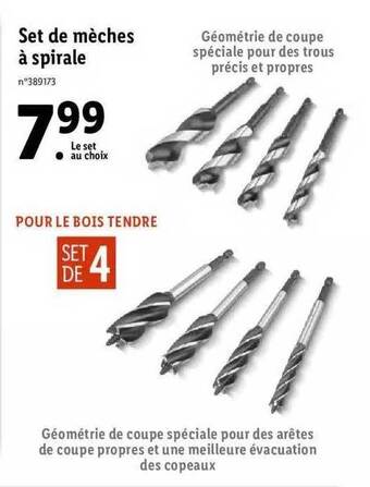 Lidl Set De Mèches à Spirale offre