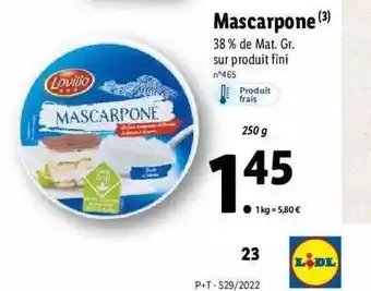 Lidl Mascarpone offre
