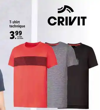 Lidl T-shirt Technique Crivit offre