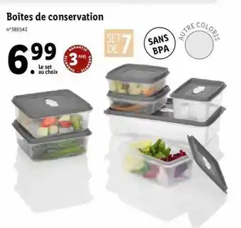 Lidl Boîtes De Conservation offre