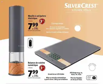 Lidl Moulin à Sel-poivre électrique Silvercrest, Balance De Cuisine Numérique Silvercrest offre