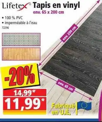 Norma Tapis En Vinyl Lifetex offre