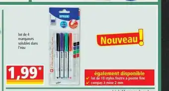 Norma Lot De 4 Marqueurs Solubles Dans L'eau Stylex offre