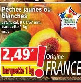 Norma Pêches Jaunes Ou Blanches offre