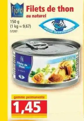 Norma Filets De Thon Au Naturel Fjord offre