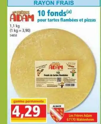 Norma 10 Fonds Pour Tartes Flambées Et Pizzas Adam offre