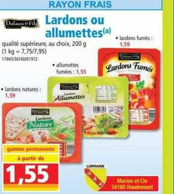 Norma Lardons Ou Allumettes offre