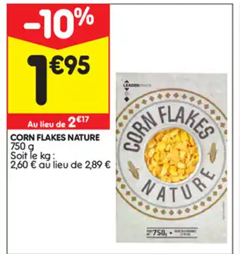 Leader Price Corn flakes nature offre