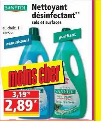 Norma Nettoyant Désinfectant Sols Et Surfaces Sanytol offre