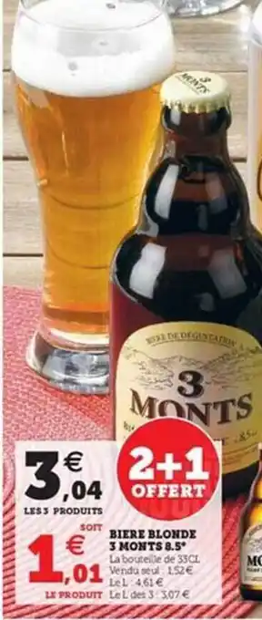 U Express Bière Blonde 3 Monts 8.5° offre