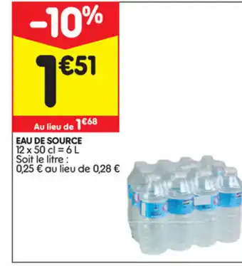 Leader Price Eau de source offre
