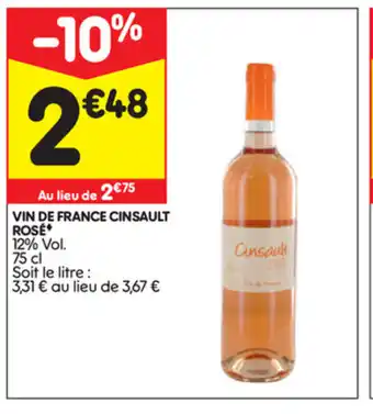 Leader Price Vin de france cinsault rosé offre