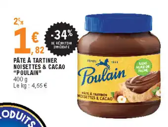 E.Leclerc Pâte à tartiner noisettes & cacao "poulain" offre