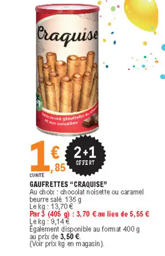 E.Leclerc Gaufrettes "craquise" offre