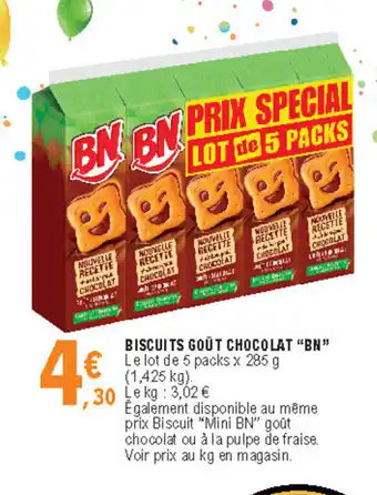 E.Leclerc Biscuits goût chocolat "bn" offre